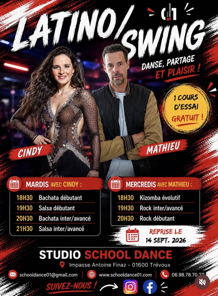 cours du mardi en salsa et bachata niveau débutant et intermédiaire